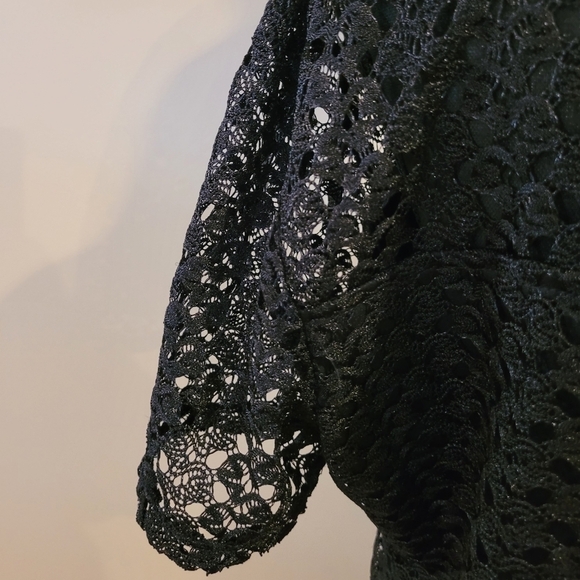 JESSICA Midi Little Black Dress, Lined With A Cut-Out Lace Overlay, Size XL (18) - Picture 8 of 13